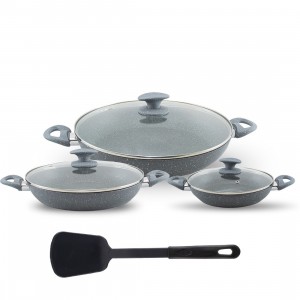 BAVARIA Ensemble 7 casseroles pierre antiadhésive GRIS...