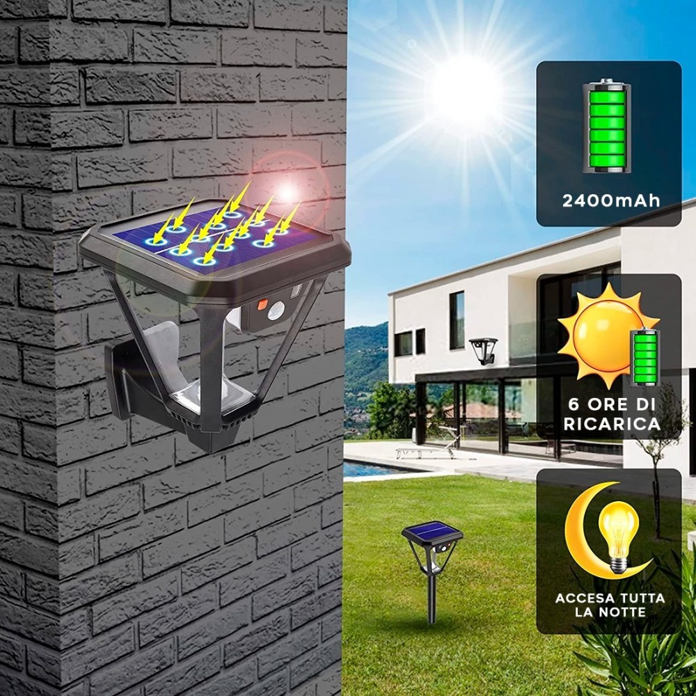 Lampe jardin applique recharge lumière solaire...