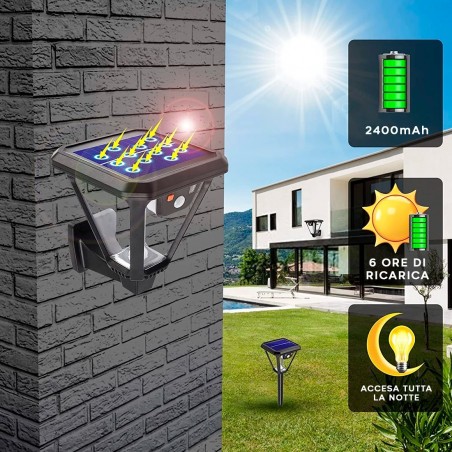 Lampe jardin applique recharge lumière solaire lumière froide avec télécommande