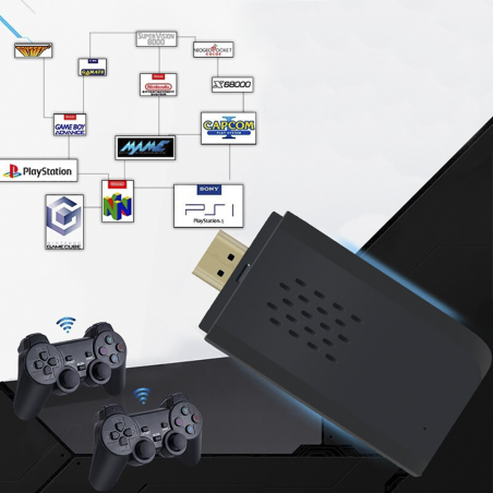 GAMEPAD Stick Console sans fil Jeux inclus 4K Ultra HD avec 2 manettes