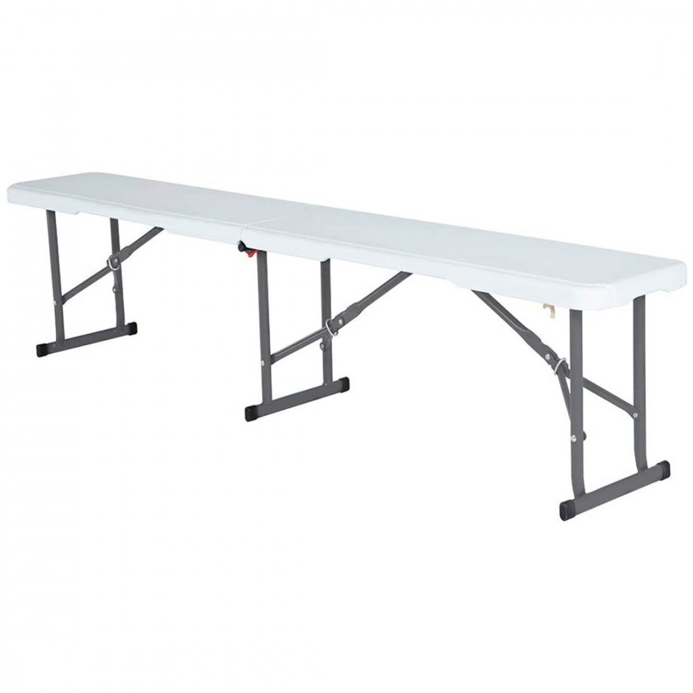 Banc pliable en plastique blanc pour camping ou...