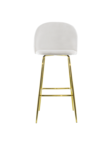 Tabouret velours GRETA structure dorée avec...