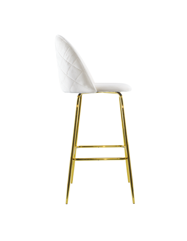 Tabouret velours GRETA structure dorée avec...