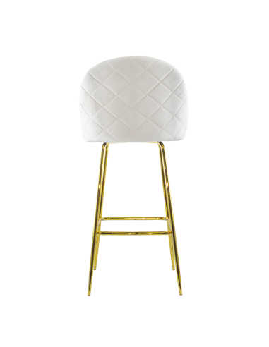 Tabouret velours GRETA structure dorée avec...
