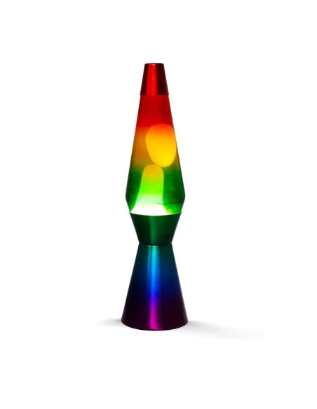 XL1767 Lampe à Lave 40cm Rainbow avec Paillettes Magma Multicolore RAINBOW