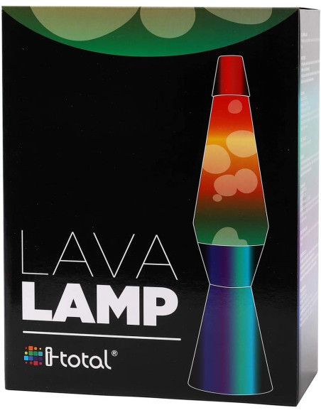 XL1767 Lampe à Lave 40cm Rainbow avec Paillettes Magma Multicolore RAINBOW