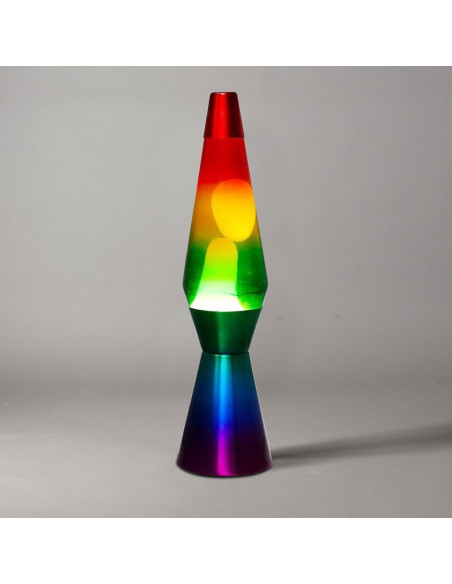 XL1767 Lampe à Lave 40cm Rainbow avec Paillettes Magma Multicolore RAINBOW