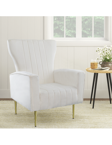 Fauteuil en velours DORIAN dossier haut...