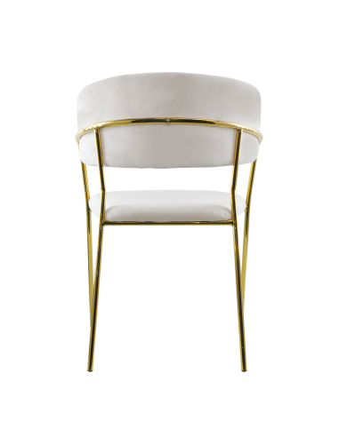 Chaise salle à manger ronde en velours pour salon design DAFNE structure dorée