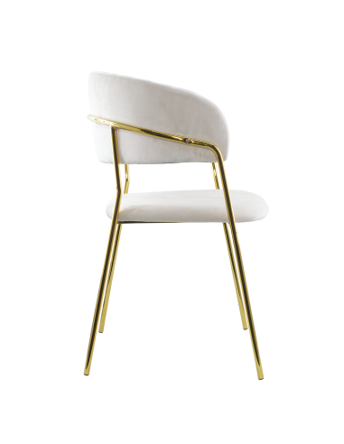 Chaise salle à manger ronde en velours pour...