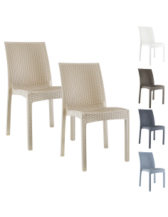 Lot de 2 chaises de jardin d'extérieur design JANET en...