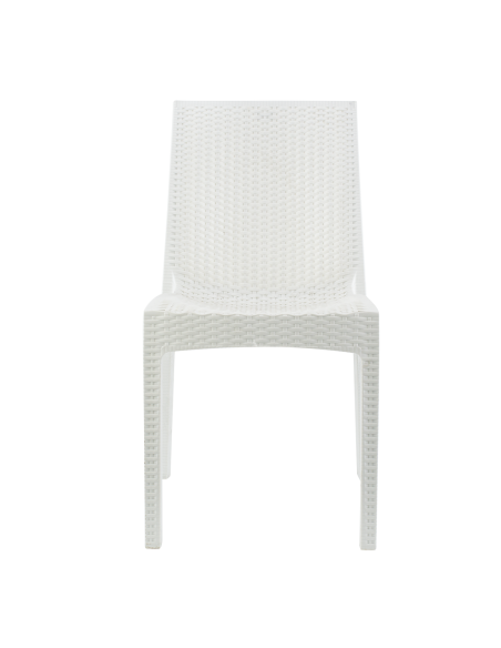 Lot de 2 chaises de jardin d'extérieur design JANET en rotin résine empilable