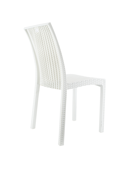 Lot de 2 chaises de jardin d'extérieur design JANET en rotin résine empilable