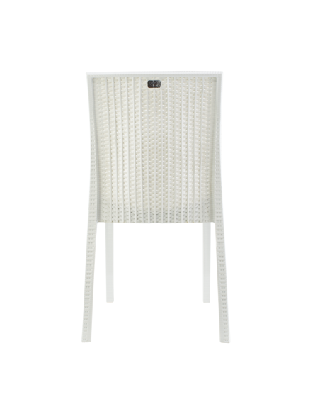 Lot de 2 chaises de jardin d'extérieur design JANET en rotin résine empilable