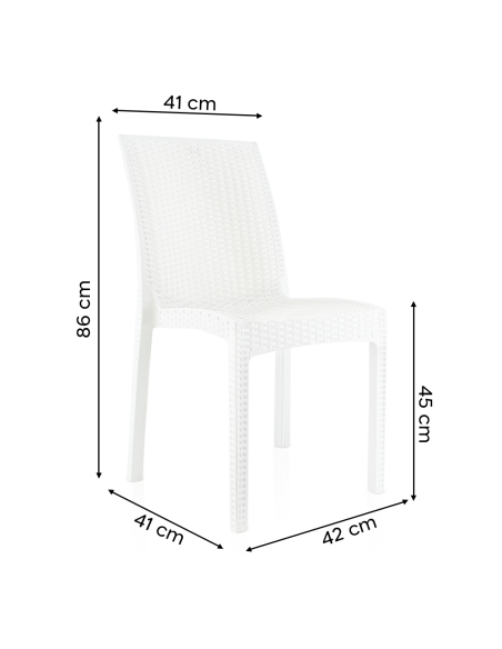 Lot de 2 chaises de jardin d'extérieur design JANET en rotin résine empilable