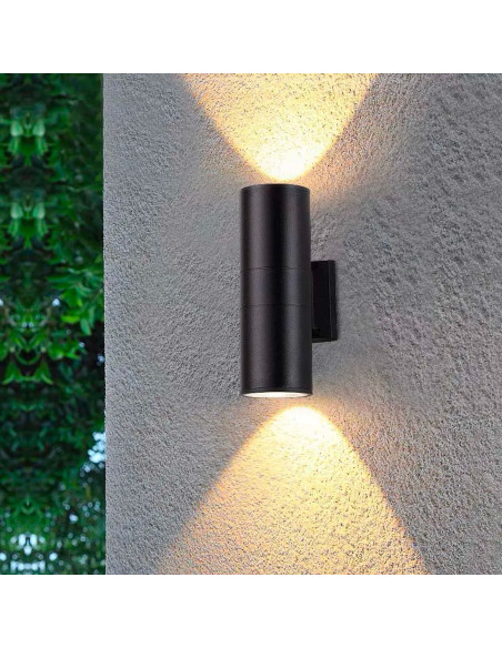 Applique murale Lampe LED Noir Intérieur et Extérieur Design Moderne Aluminium