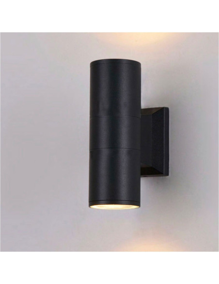 Applique murale Lampe LED Noir Intérieur et Extérieur Design Moderne Aluminium