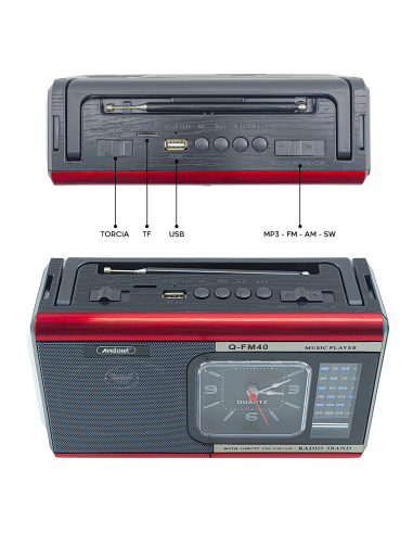 Q-FM40 Vintage FM Radio Haut-parleur Bluetooth...