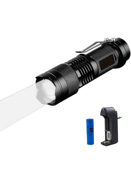 Lampe de poche LED rechargeable de pêche de nuit portable avec chargeur