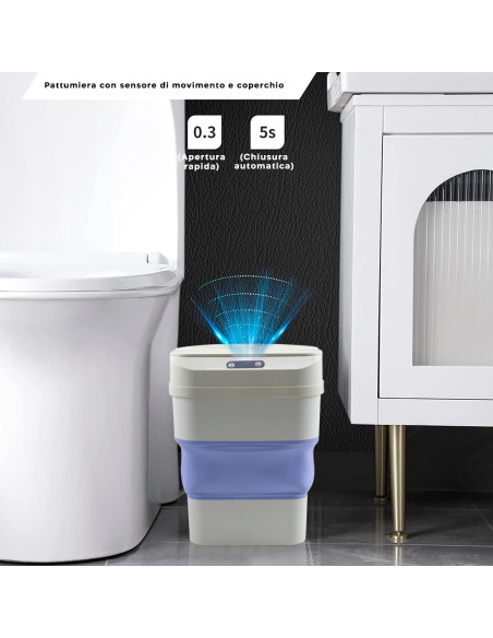 Poubelle pliante automatique à capteur infrarouge intelligent