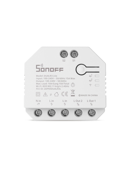 Lumière programmable Sonoff Dual R3 Lite Smart Switch avec deux réseaux