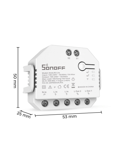 Lumière programmable Sonoff Dual R3 Lite Smart...