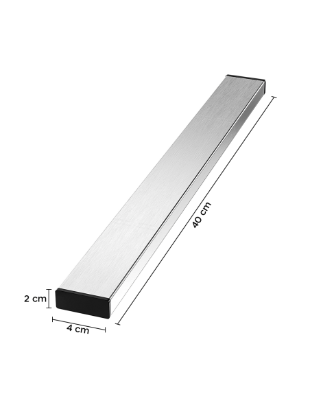 Porte-couteaux mural 40cm crochet en acier noir Ustensil de cuisine polyvalents