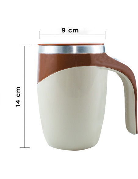 Tasse café à mélange automatique réutilisable en acier inoxydable avec agitation