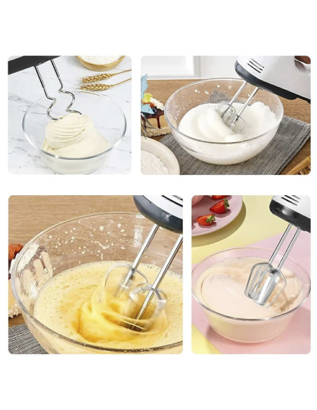 Batteur à main électrique professionnel 7 vitesses 260W Double fouet en acier