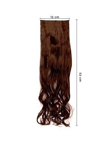 Extension 4 Clips Marron Foncé Ondulé Long 50cm...