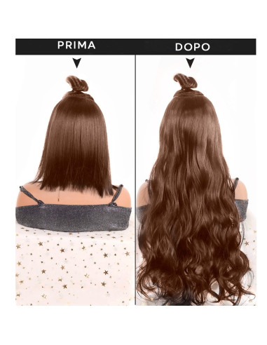 Extension 4 Clips Marron Foncé Ondulé Long 50cm...