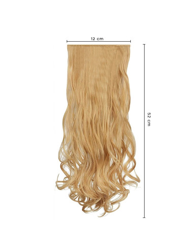 Extension 4 clips blond foncé ondulé long 50cm...