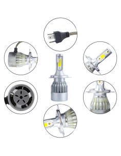 Paire d'ampoules LED H4 C6 pour phares de voiture moto... 2
