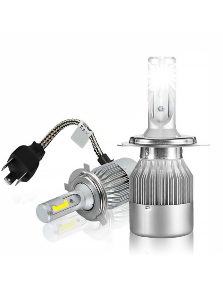 Paire d'ampoules LED H4 C6 pour phares de voiture moto 3800LM 36W lum. blanche