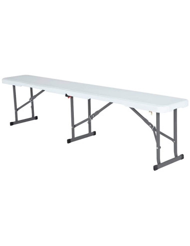Pack de 2 bancs pliants en plastique blanc pour...