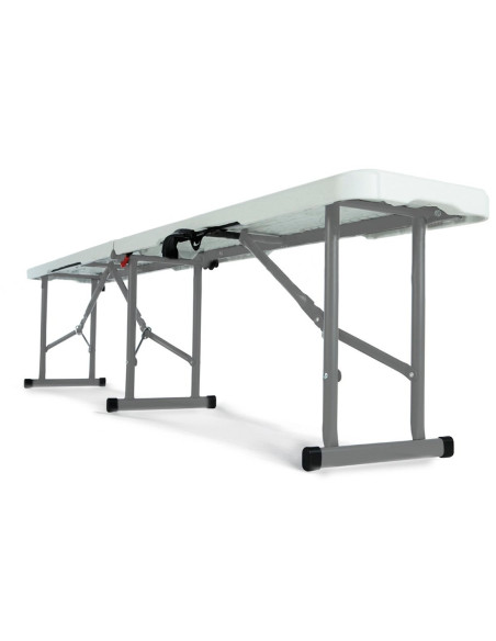 Pack de 2 bancs pliants en plastique blanc pour pique-nique et camping