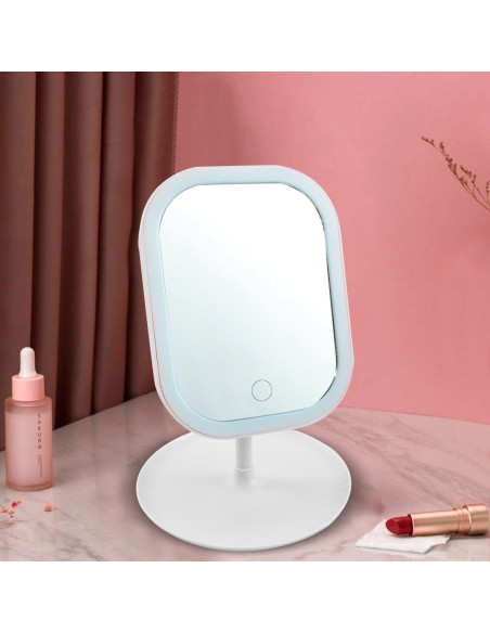 Miroir cosmétique éclairé éclairé par LED de maquillage de table rechargeable