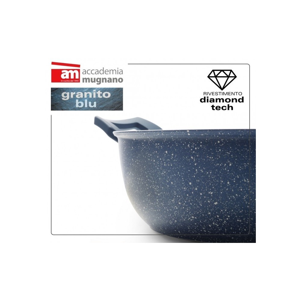 Poêle / Sauteuse diam 28cm effet pierre antiadherente - REVÊTEMENT DIAMOND TECH - ACCADEMIA MUGNANO GRANITO BLU
