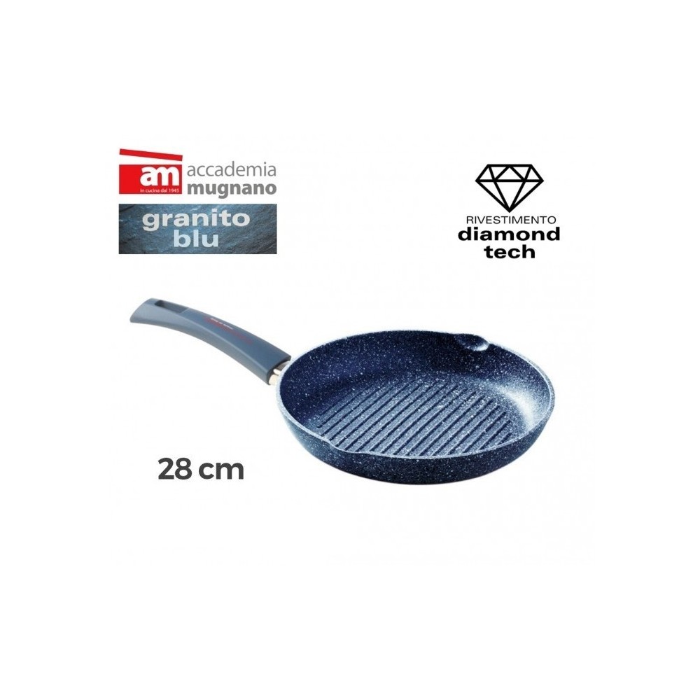 Poêle / Sauteuse diam 28cm effet pierre antiadherente - REVÊTEMENT DIAMOND TECH - ACCADEMIA MUGNANO GRANITO BLU