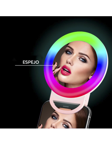 Selfie Ring Light Smartphone avec Pince Flash...