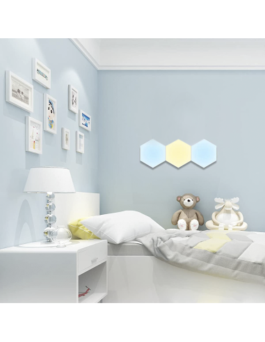 3pcs RGB Hexagonal LED Light Spots Applique...