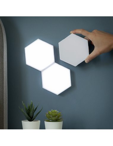 3pcs RGB Hexagonal LED Light Spots Applique...