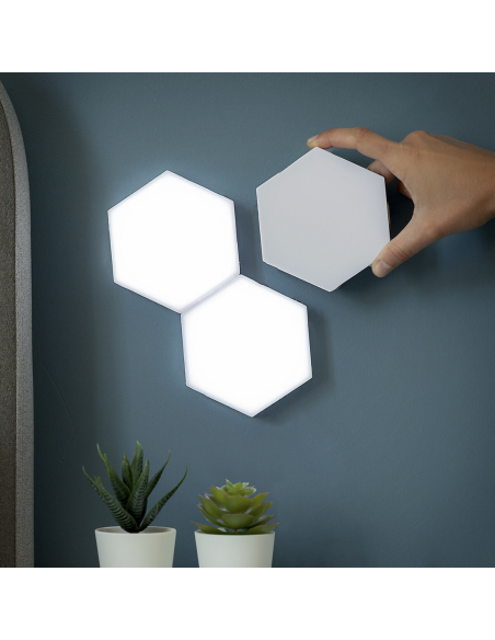 3pcs RGB Hexagonal LED Light Spots Applique murale avec télécommande