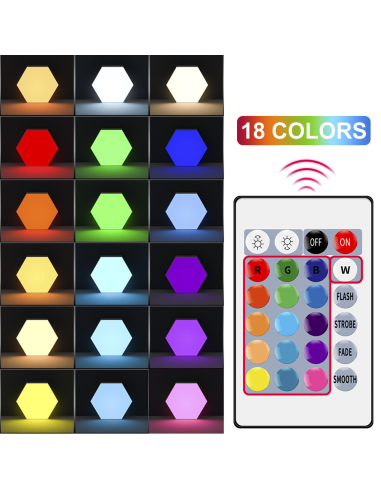 3pcs RGB Hexagonal LED Light Spots Applique...