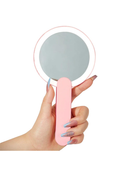 Miroir cosmétique avec lumière LED pour miroir rechargeable poche de maquillage