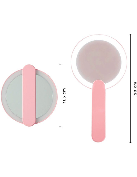 Miroir cosmétique avec lumière LED pour miroir rechargeable poche de maquillage