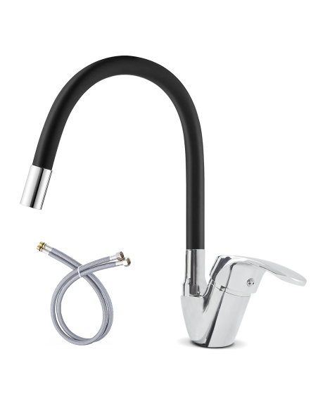 Robinet mitigeur flexible pivotant pour évier de cuisine