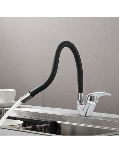 Robinet mitigeur flexible pivotant pour évier...