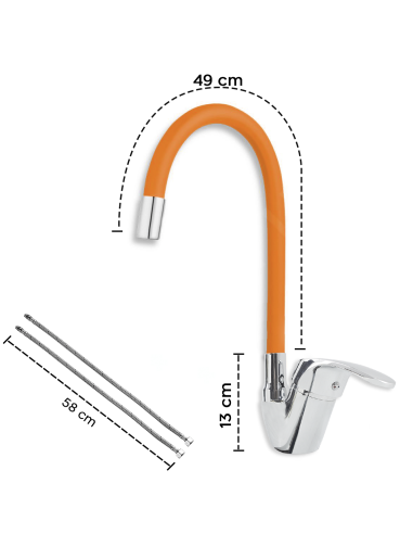 Robinet mitigeur flexible pivotant pour évier...