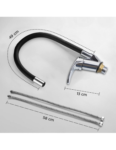 Robinet mitigeur flexible pivotant pour évier...